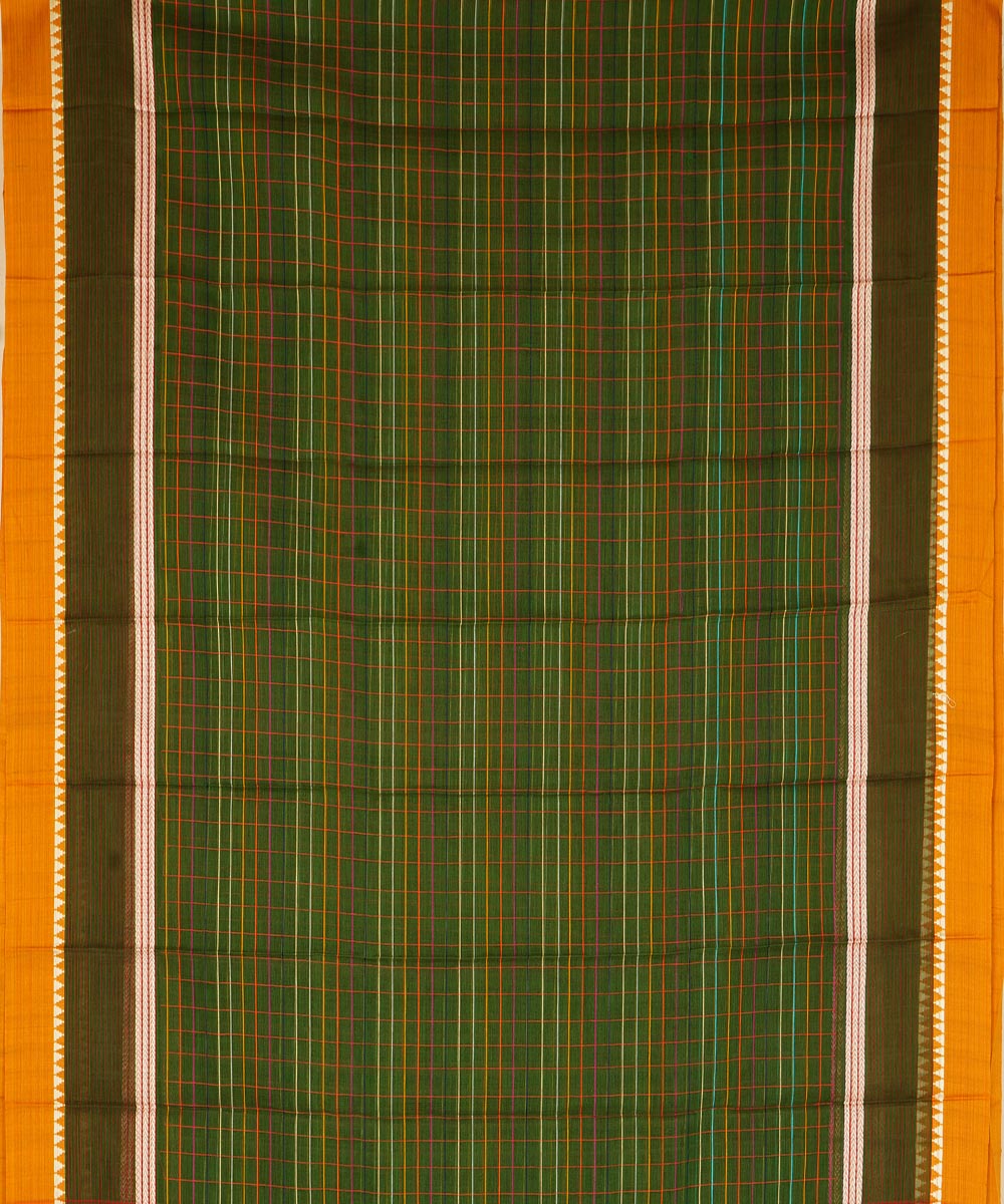 Moss green cotton handloom narayanapet saree