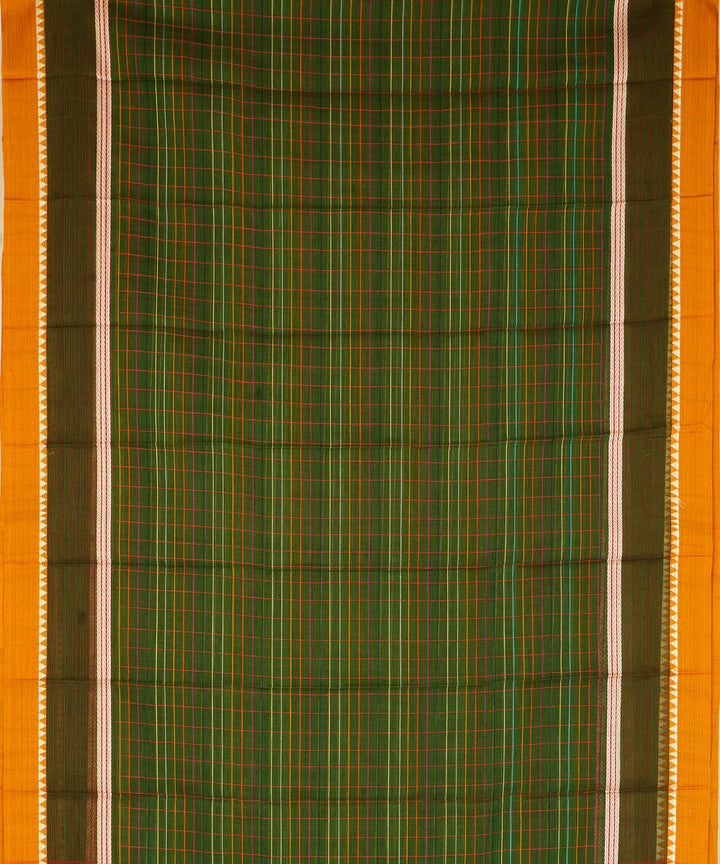 Moss green cotton handloom narayanapet saree