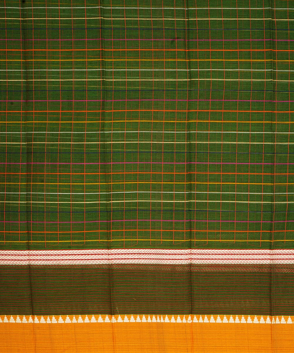 Moss green cotton handloom narayanapet saree