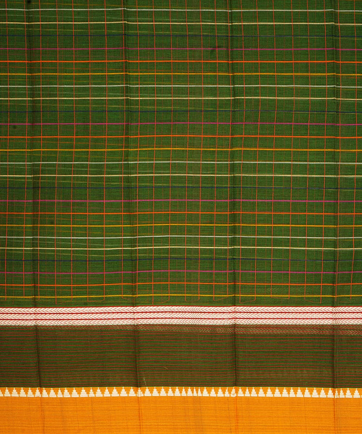 Moss green cotton handloom narayanapet saree