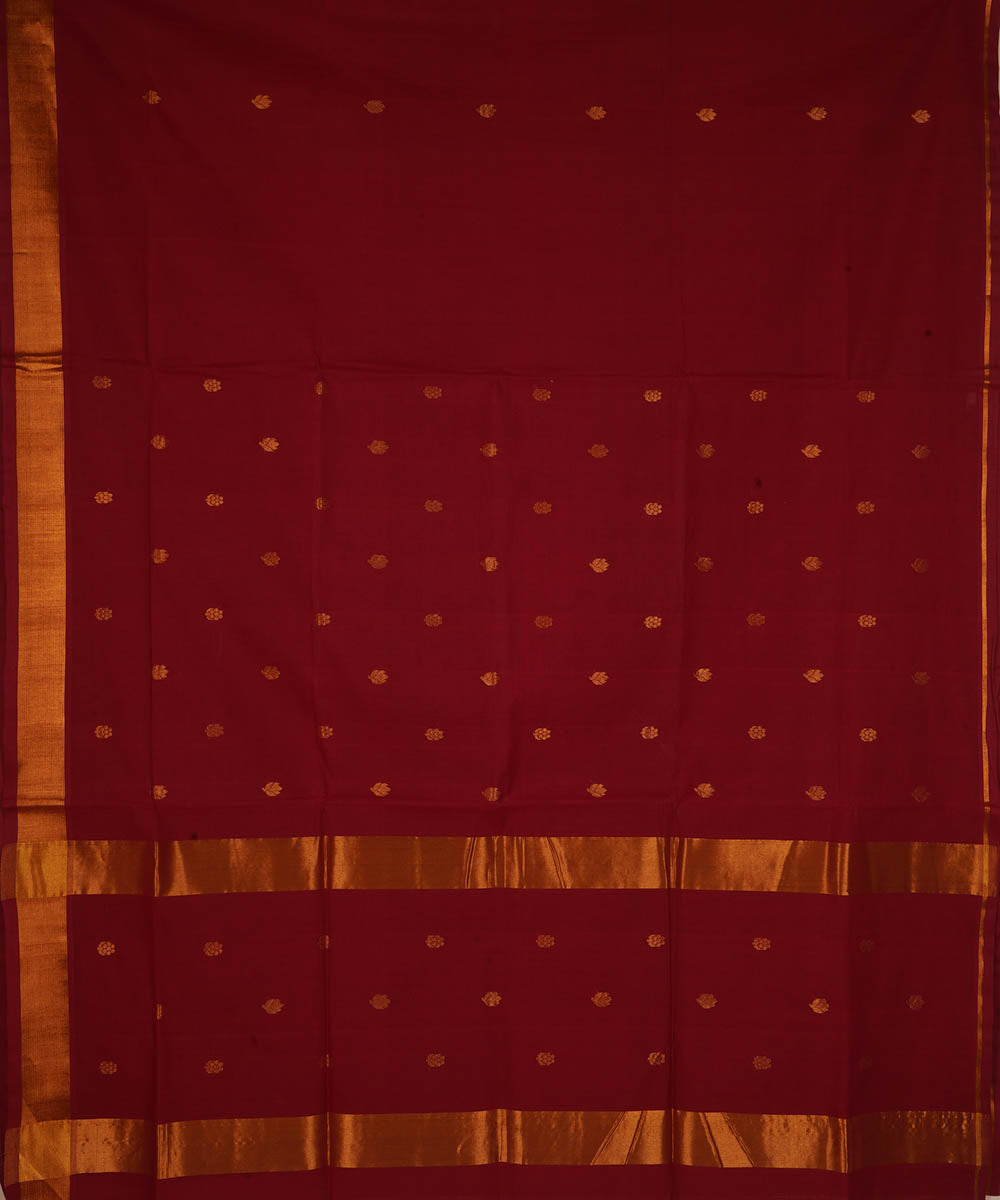 Maroon cotton handloom venkatagiri saree