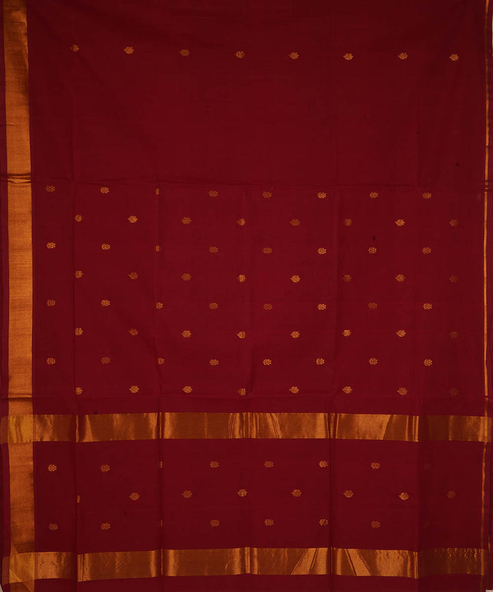 Maroon cotton handloom venkatagiri saree