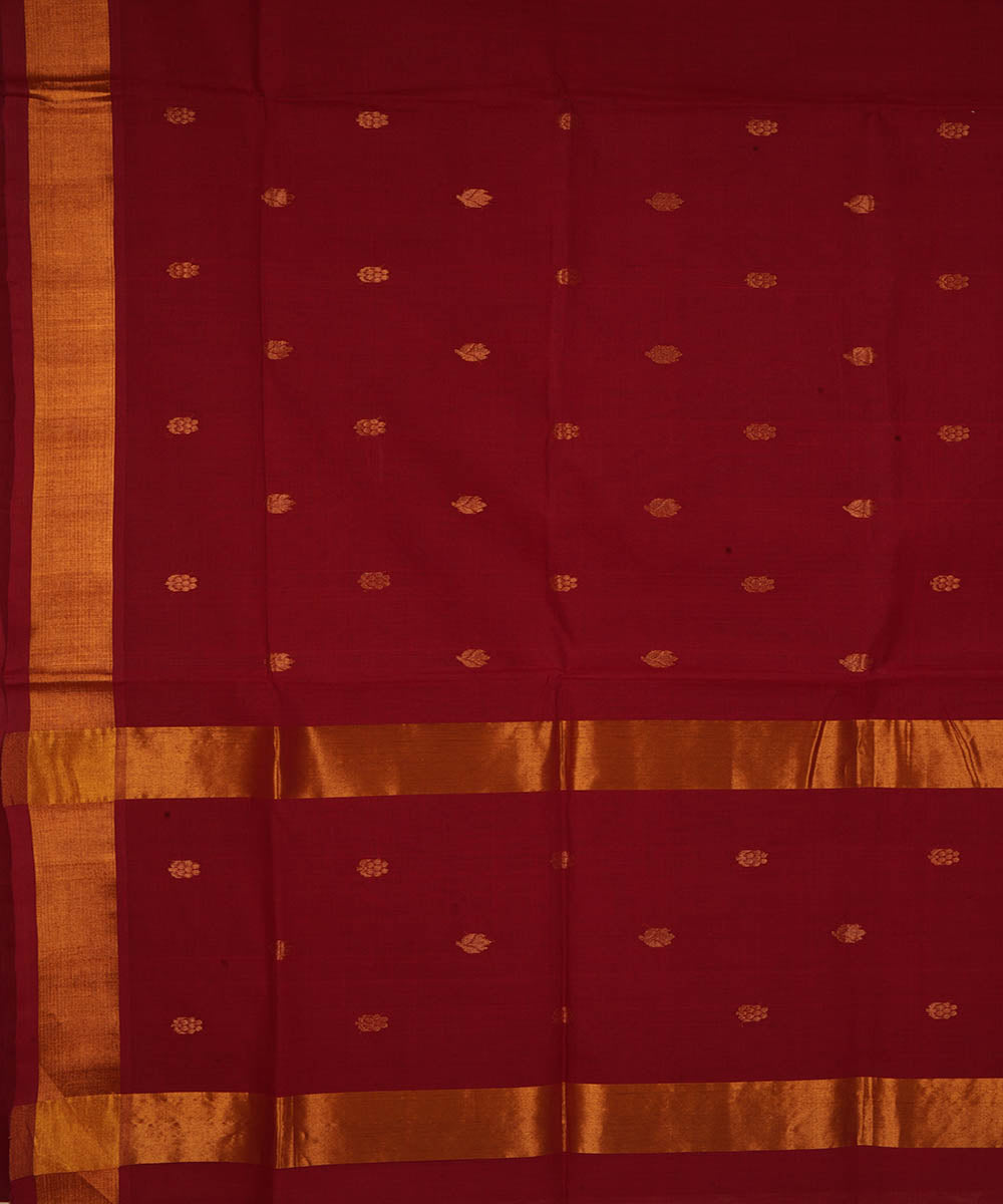 Maroon cotton handloom venkatagiri saree