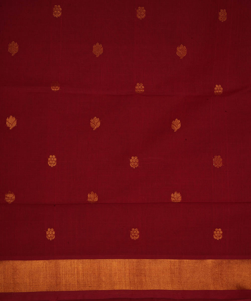 Maroon cotton handloom venkatagiri saree