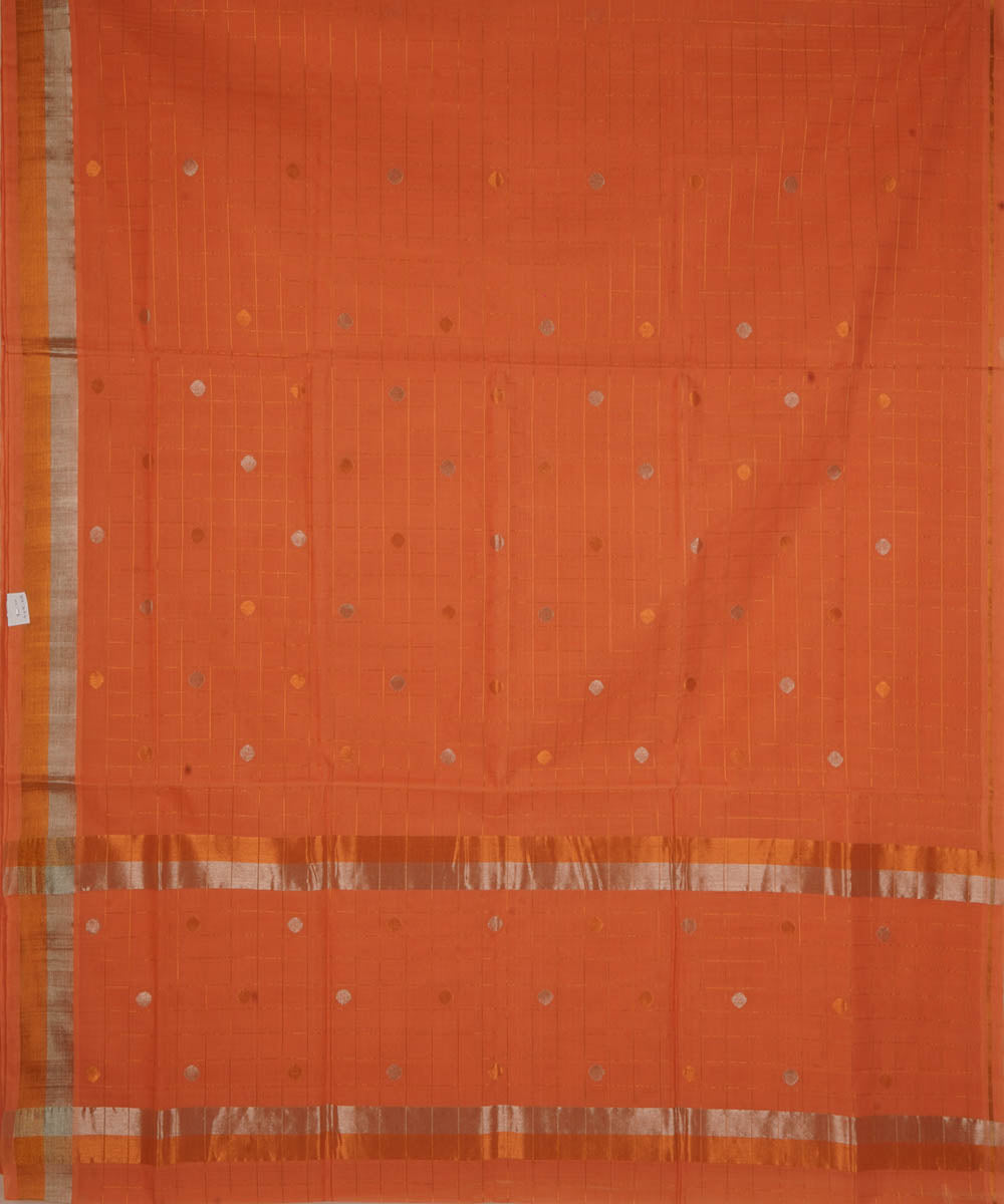 Orange handwoven cotton venkatagiri saree