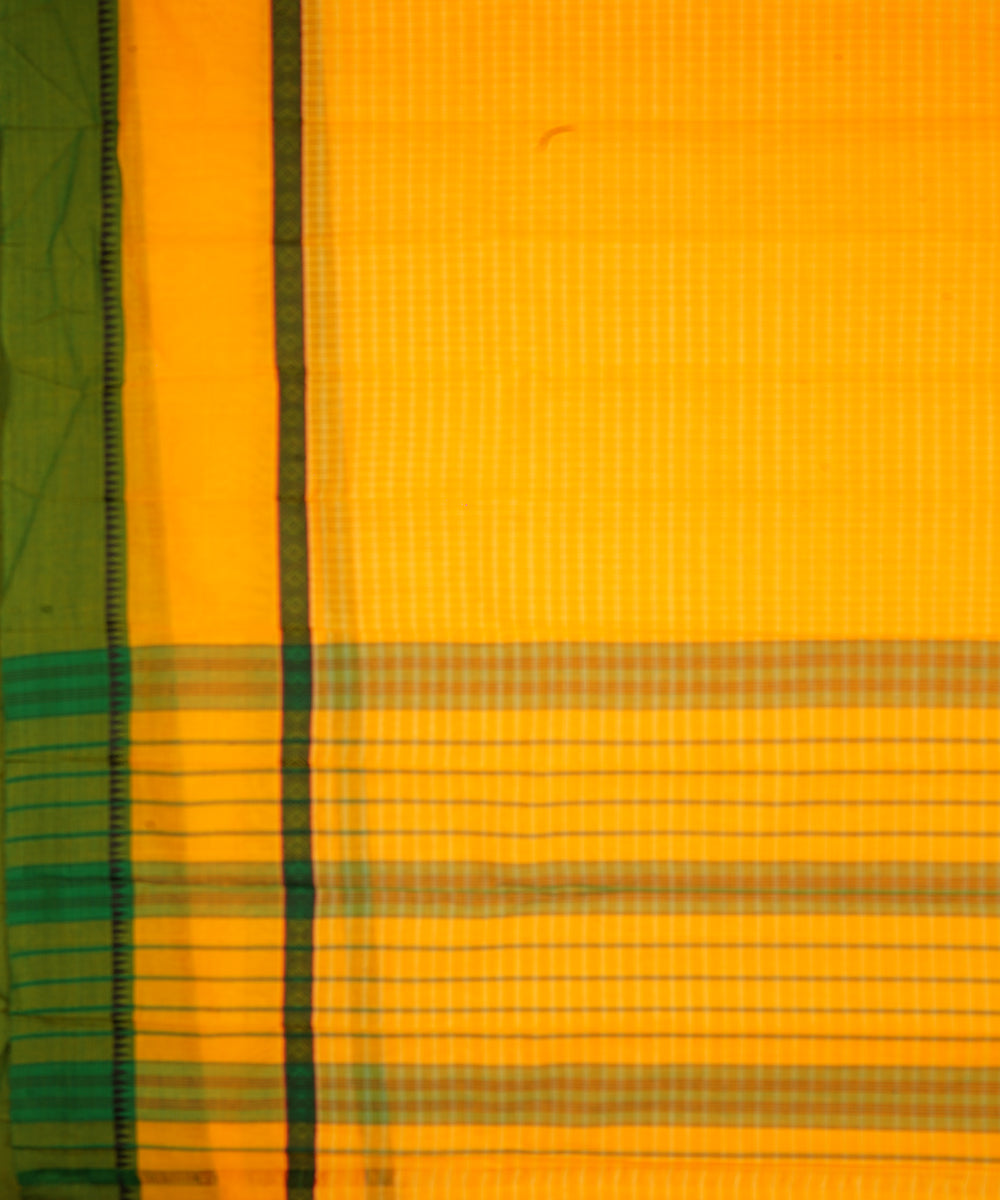 Yellow cotton handloom narayanpet saree