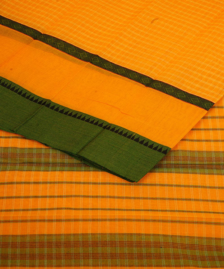 Yellow cotton handloom narayanpet saree