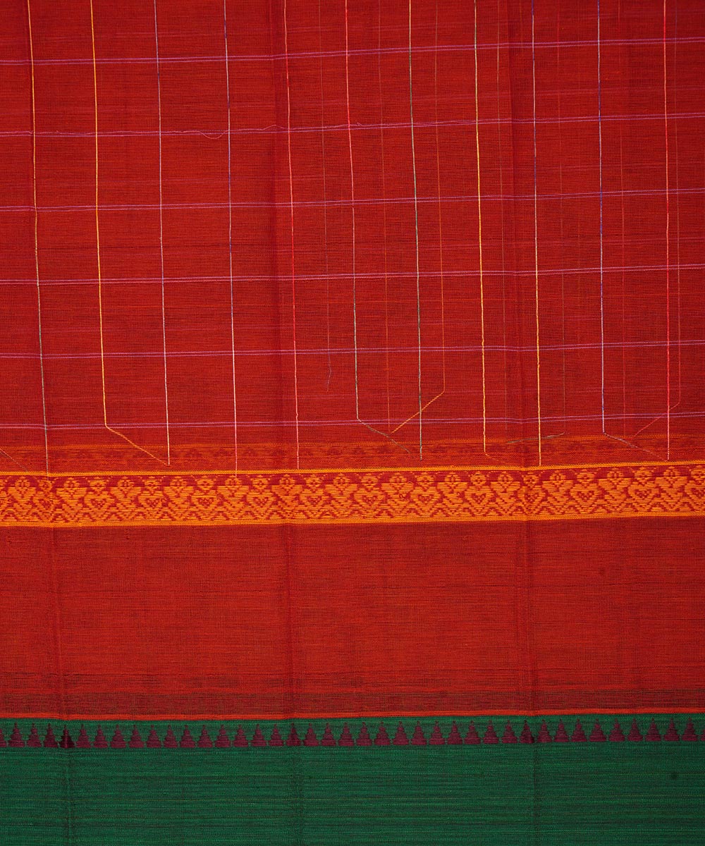 Red cotton handloom narayanapet saree