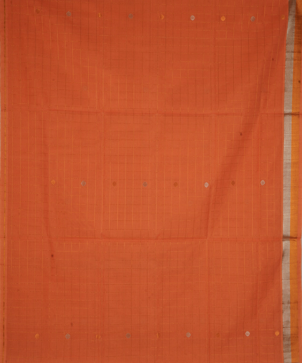 Orange handwoven cotton venkatagiri saree