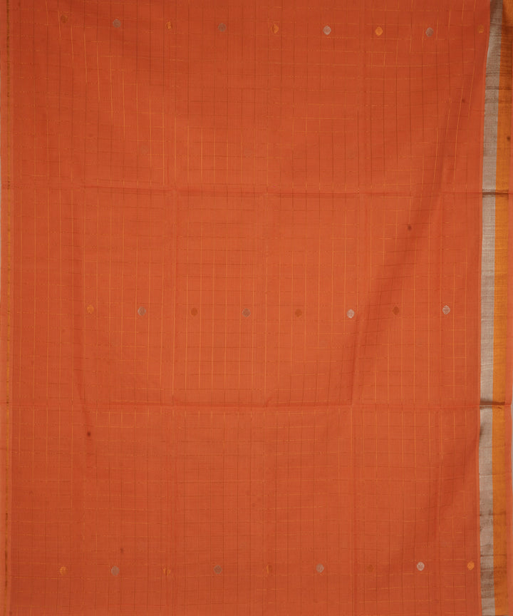 Orange handwoven cotton venkatagiri saree
