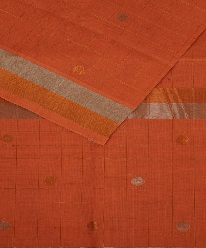 Light orange cotton handloom venkatagiri saree