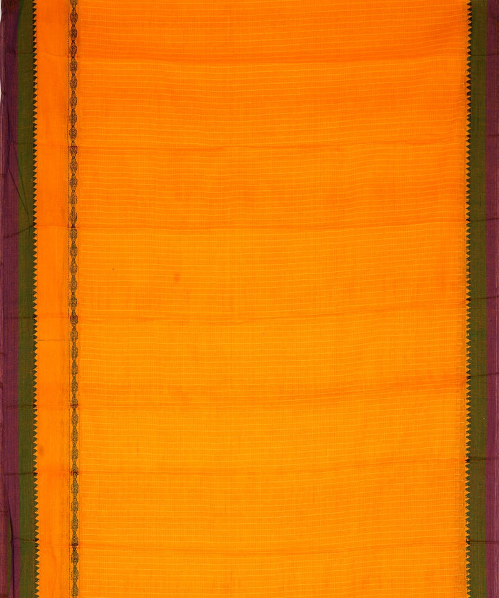 Yellow cotton handwoven narayanapet saree