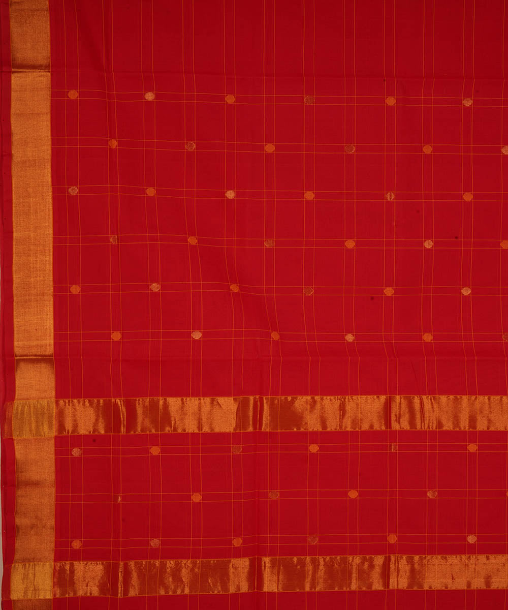 Red cotton handloom venkatagiri saree