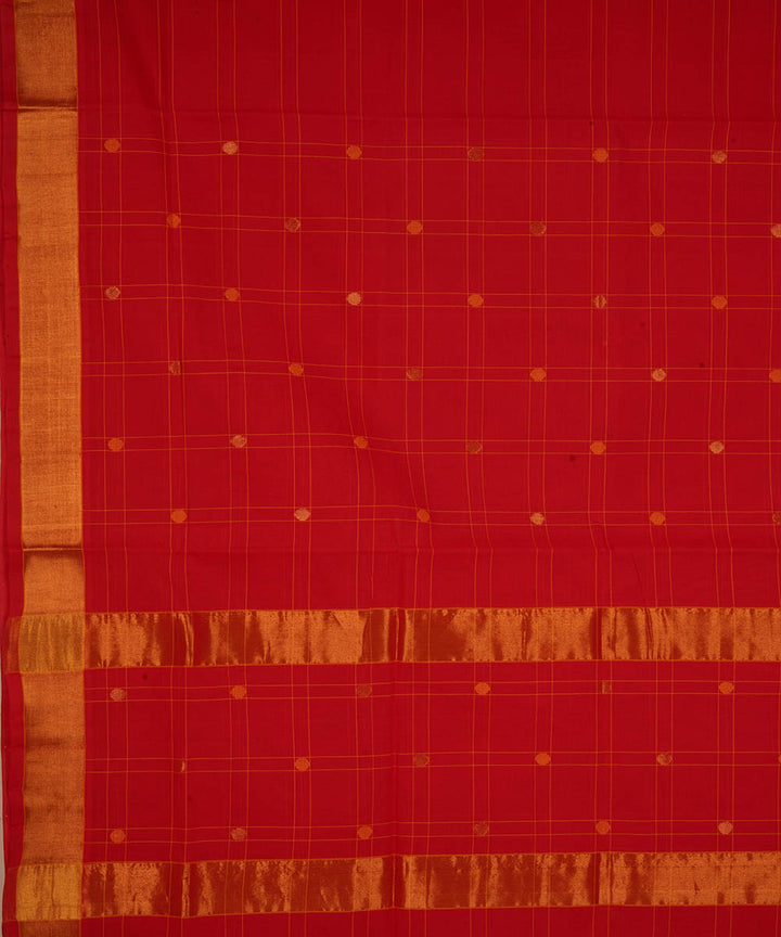 Red cotton handloom venkatagiri saree