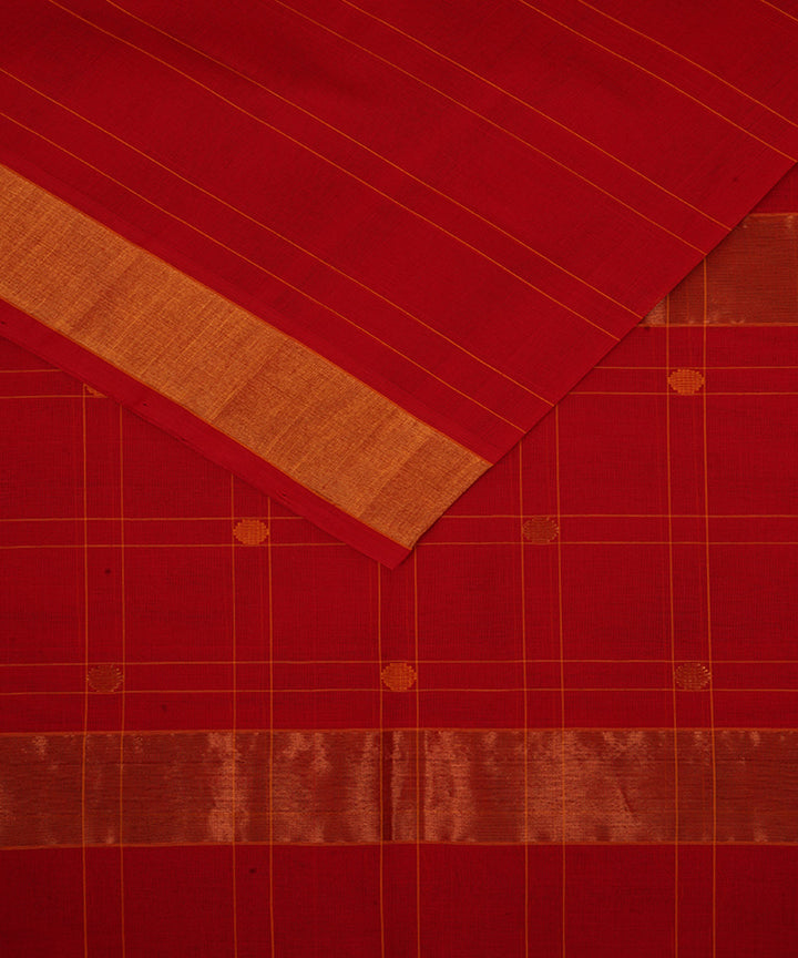 Red cotton handloom venkatagiri saree