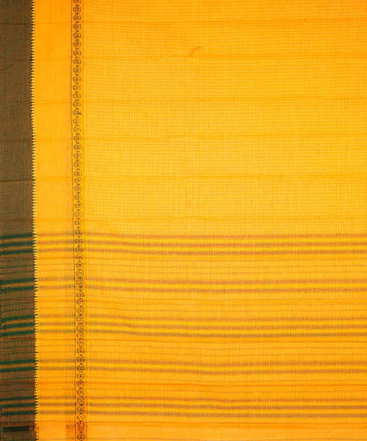 Dark yellow cotton handloom narayanapet saree