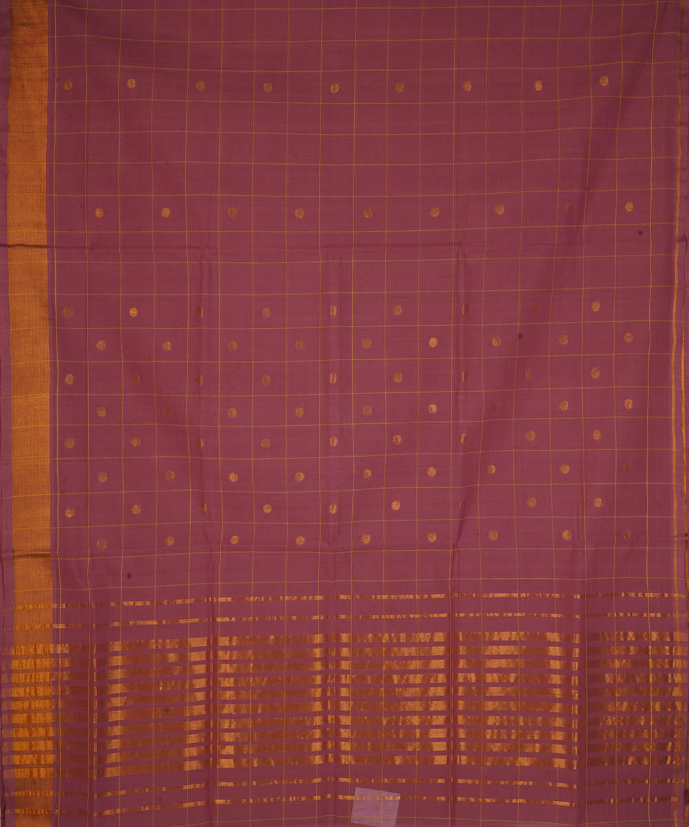 Mauve cotton handwoven venkatagiri saree