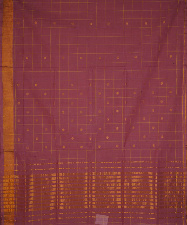 Mauve cotton handwoven venkatagiri saree