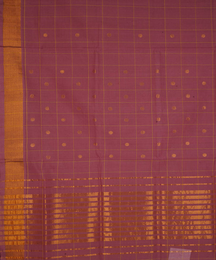Mauve cotton handwoven venkatagiri saree