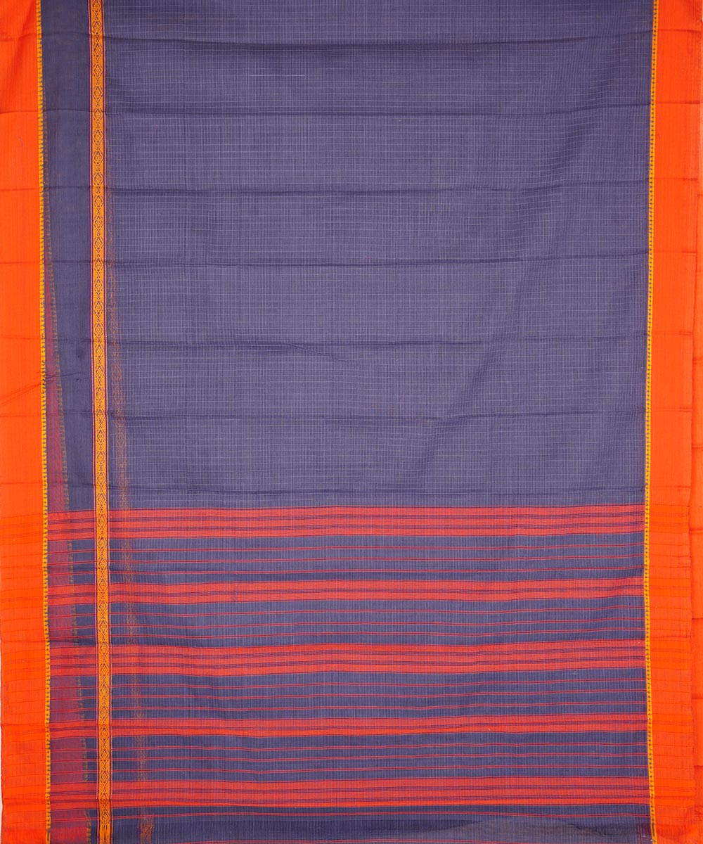 Grey purple cotton handloom narayanapet saree