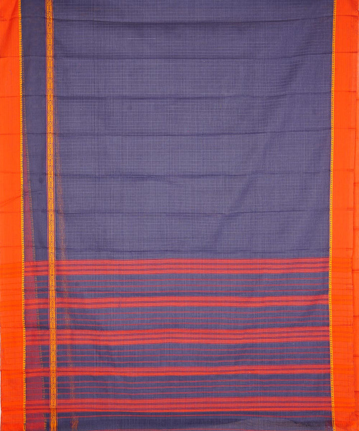 Grey purple cotton handloom narayanapet saree