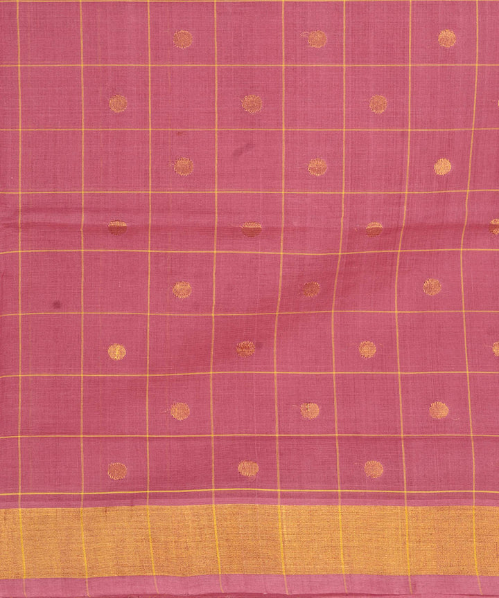 Mauve cotton handwoven venkatagiri saree