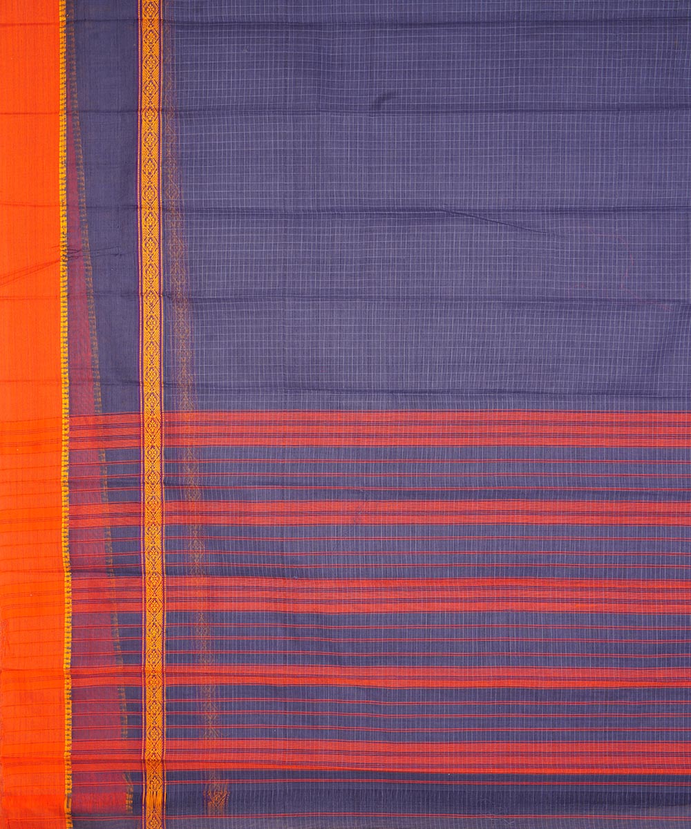 Grey purple cotton handloom narayanapet saree