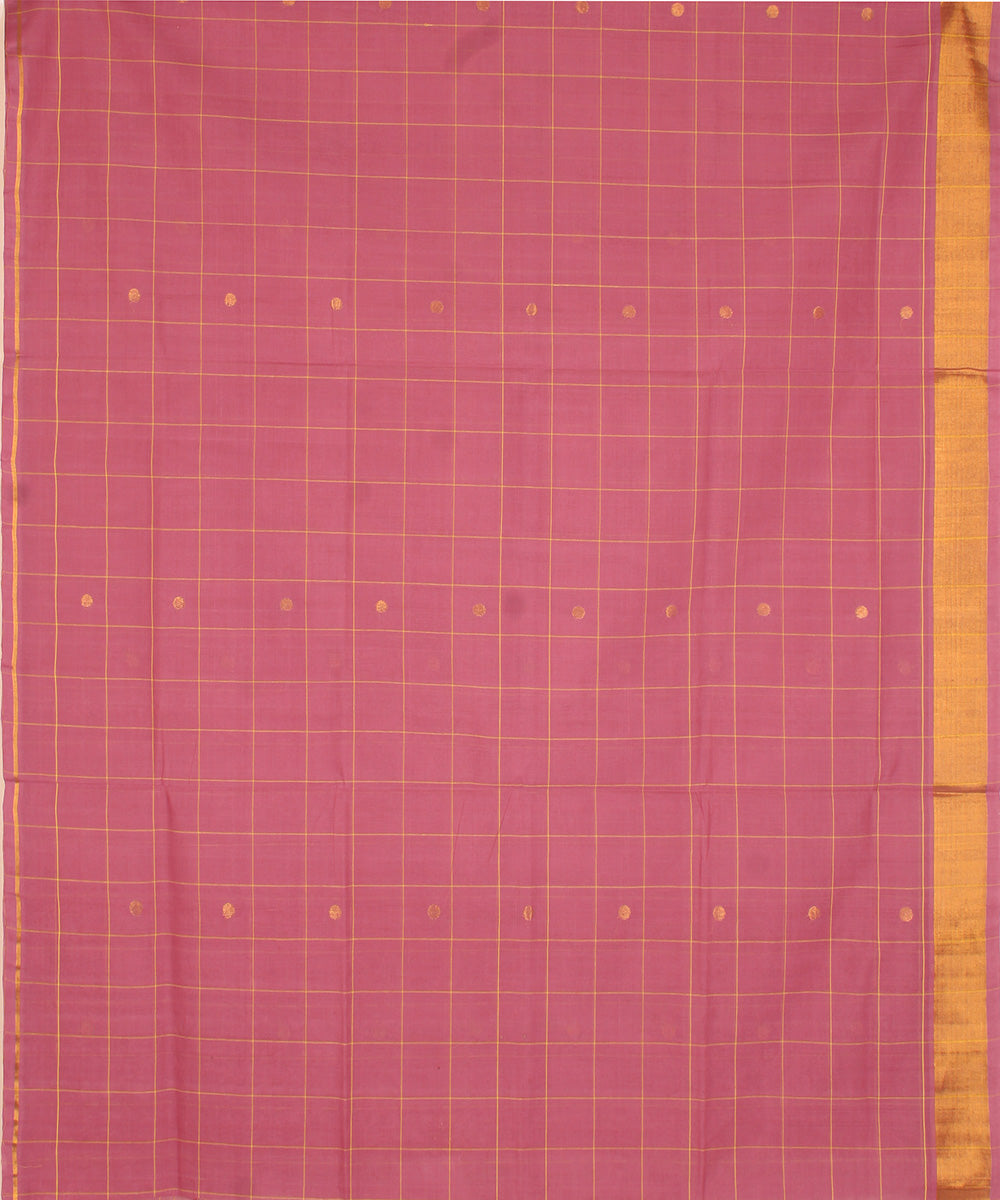 Mauve cotton handwoven venkatagiri saree