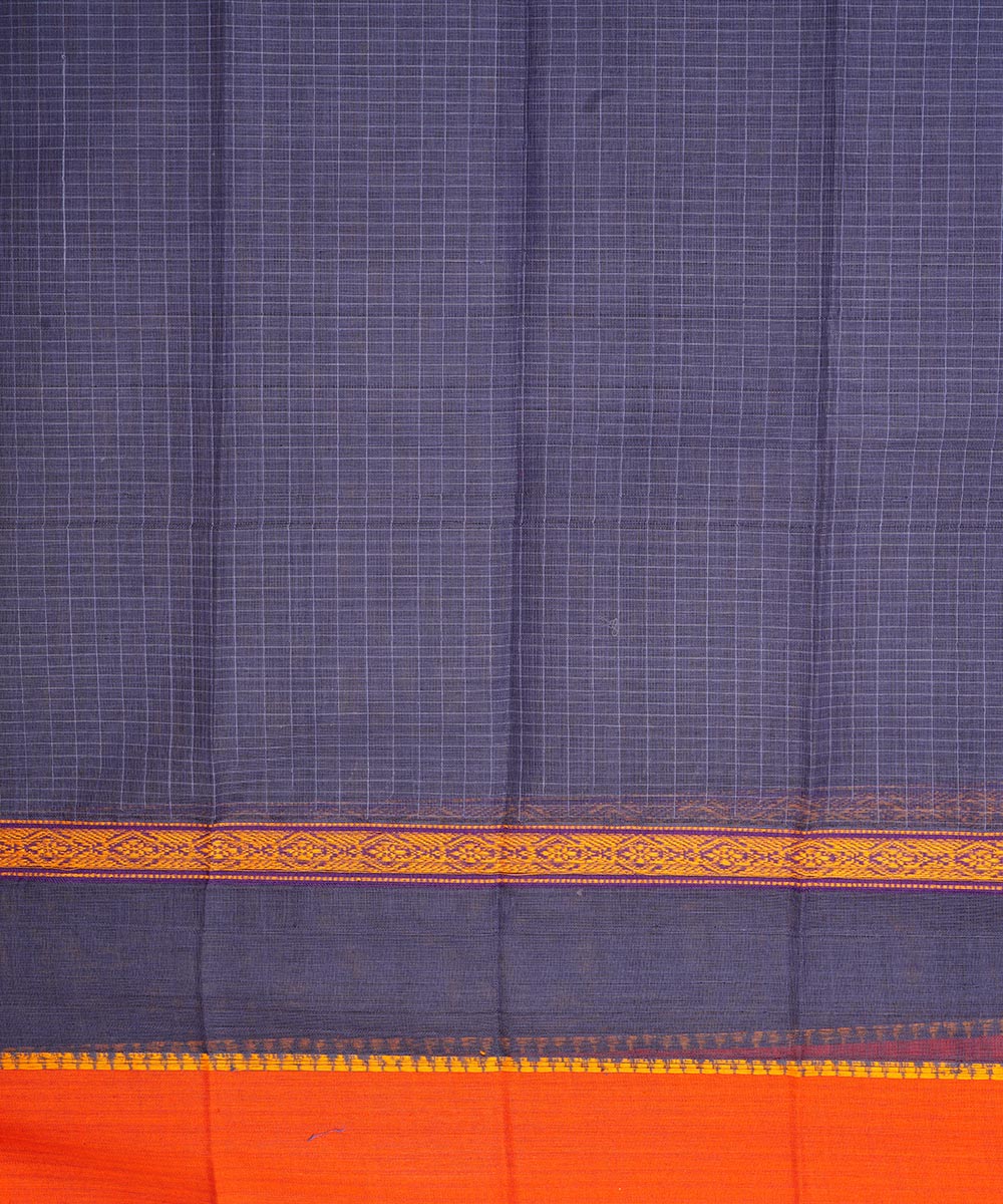 Grey purple cotton handloom narayanapet saree