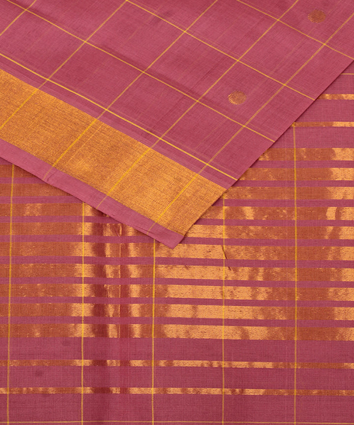 Mauve cotton handwoven venkatagiri saree