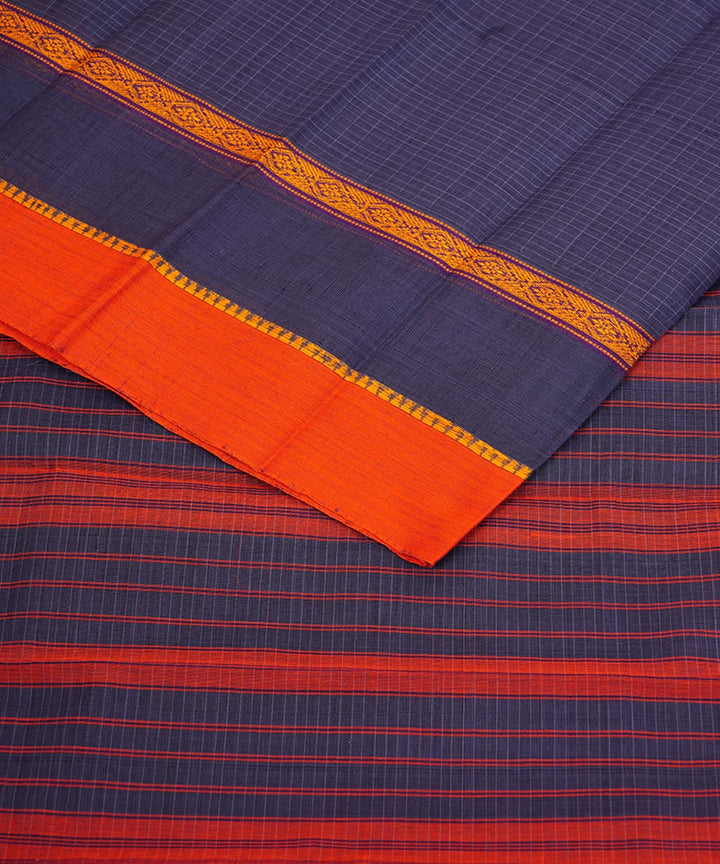 Grey purple cotton handloom narayanapet saree