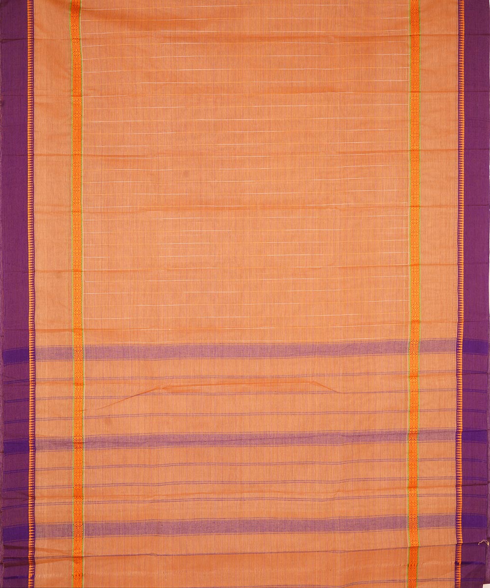 Light orange cotton handloom narayanapet saree