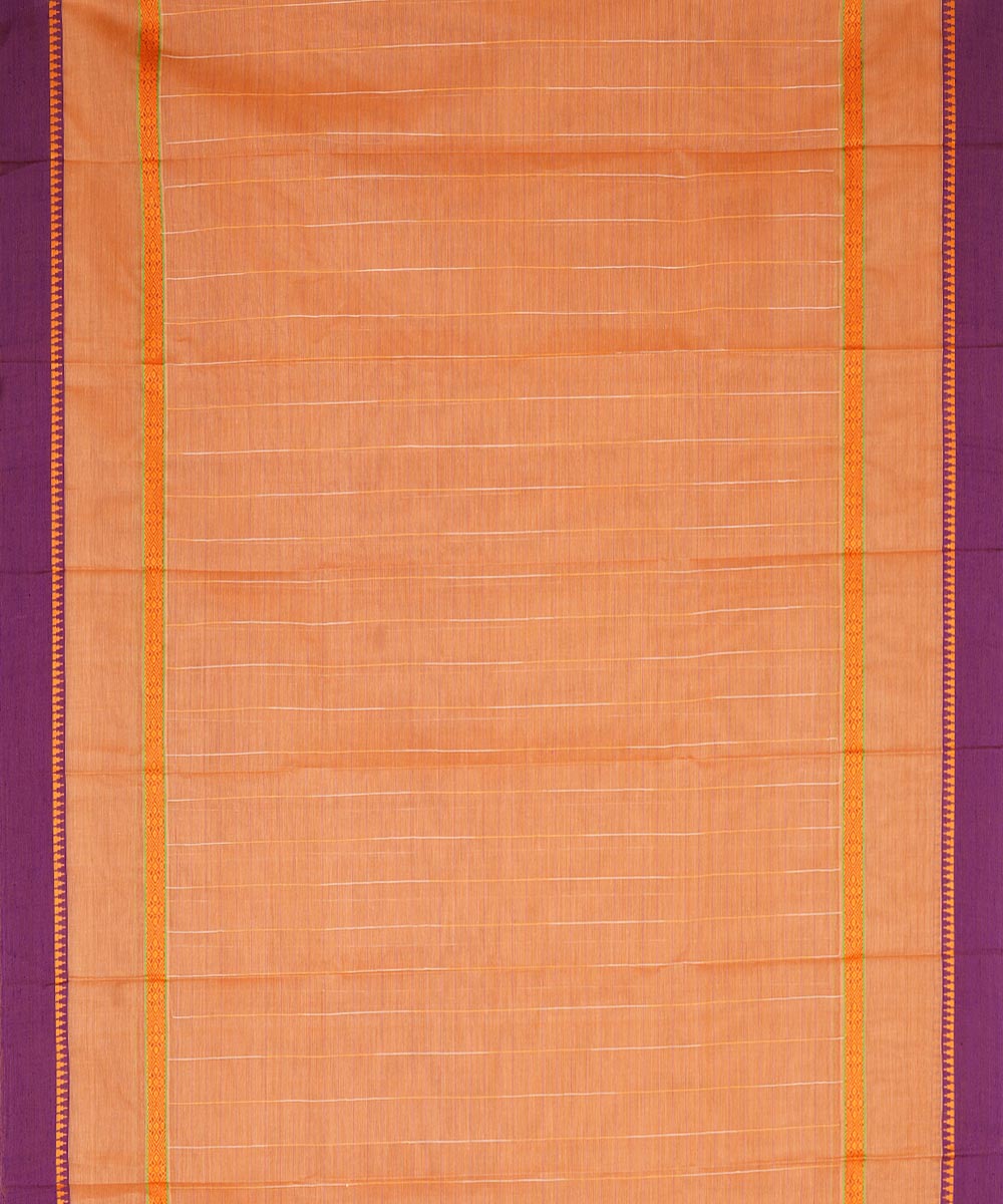 Light orange cotton handloom narayanapet saree