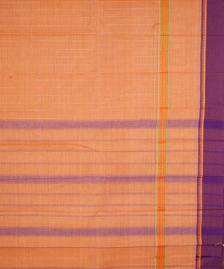 Light orange cotton handloom narayanapet saree