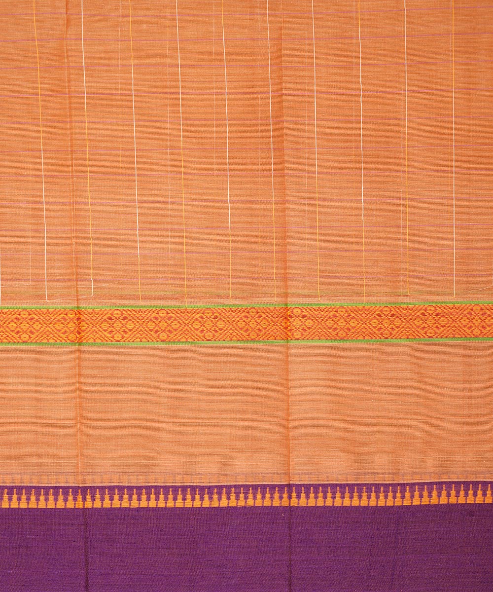 Light orange cotton handloom narayanapet saree