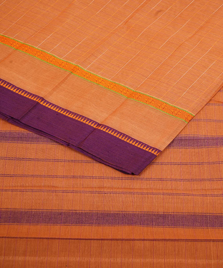 Light orange cotton handloom narayanapet saree