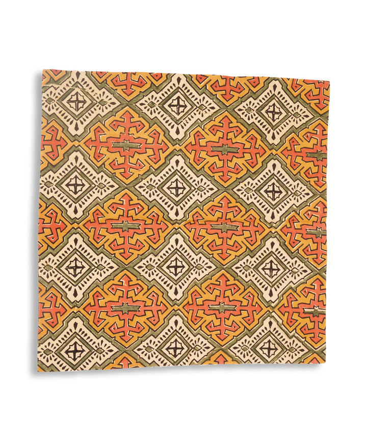 Multicolor cotton hand block print kalamkari cushion cover