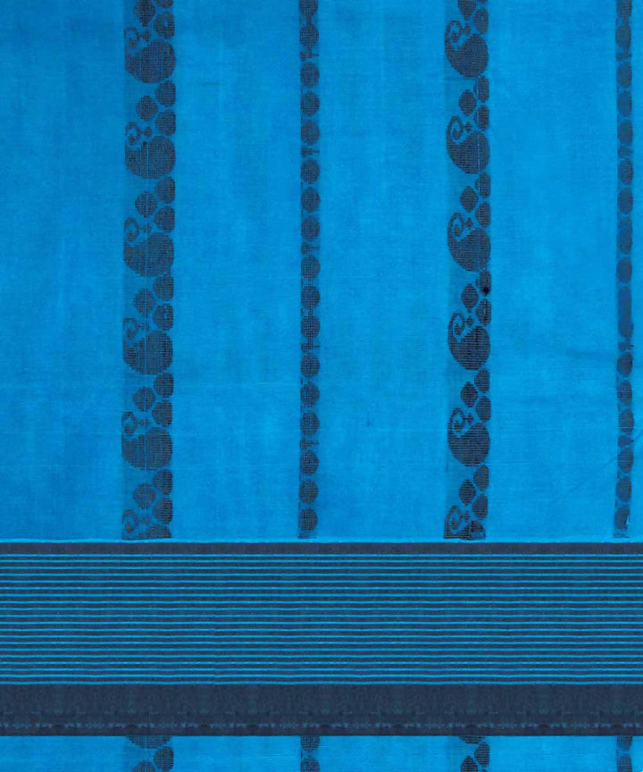 Blue handwoven salem cotton saree