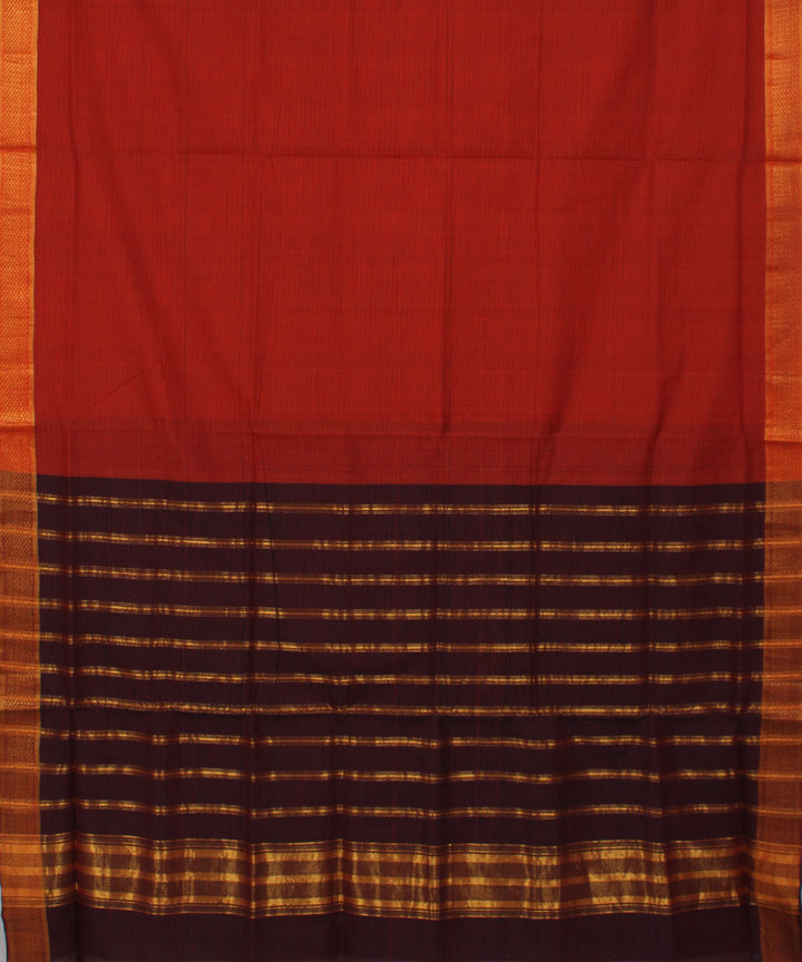 Mangalagiri Maroon Handwoven Cotton Saree
