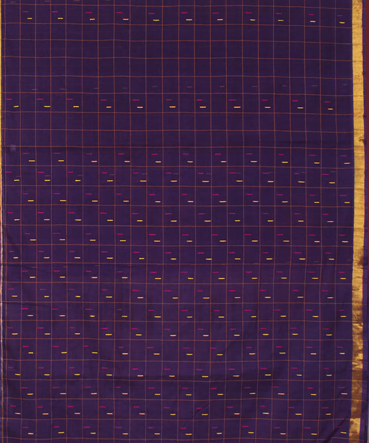 Violet cotton handwoven venkatagiri saree