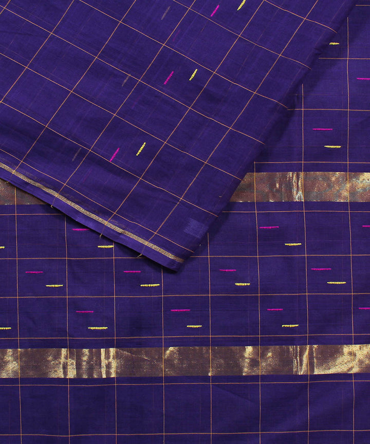 Violet cotton handwoven venkatagiri saree