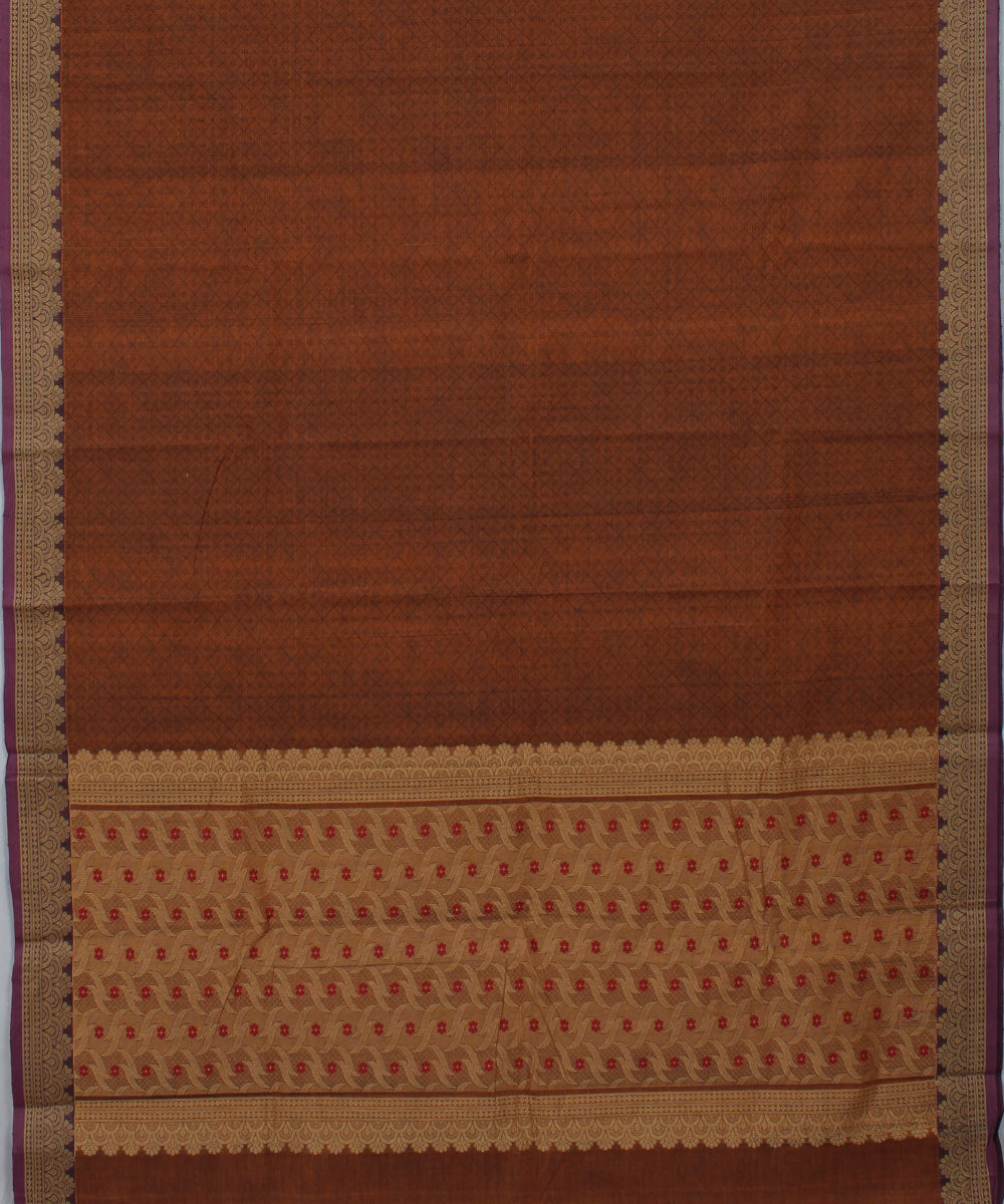 Brown Paramakudi Cotton Handwoven Saree
