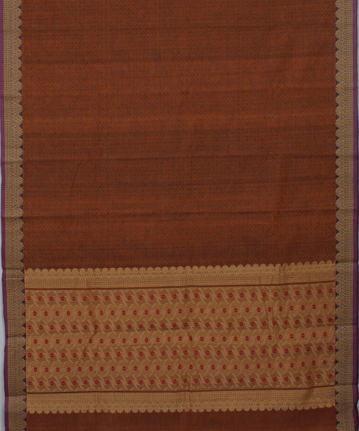 Brown Paramakudi Cotton Handwoven Saree