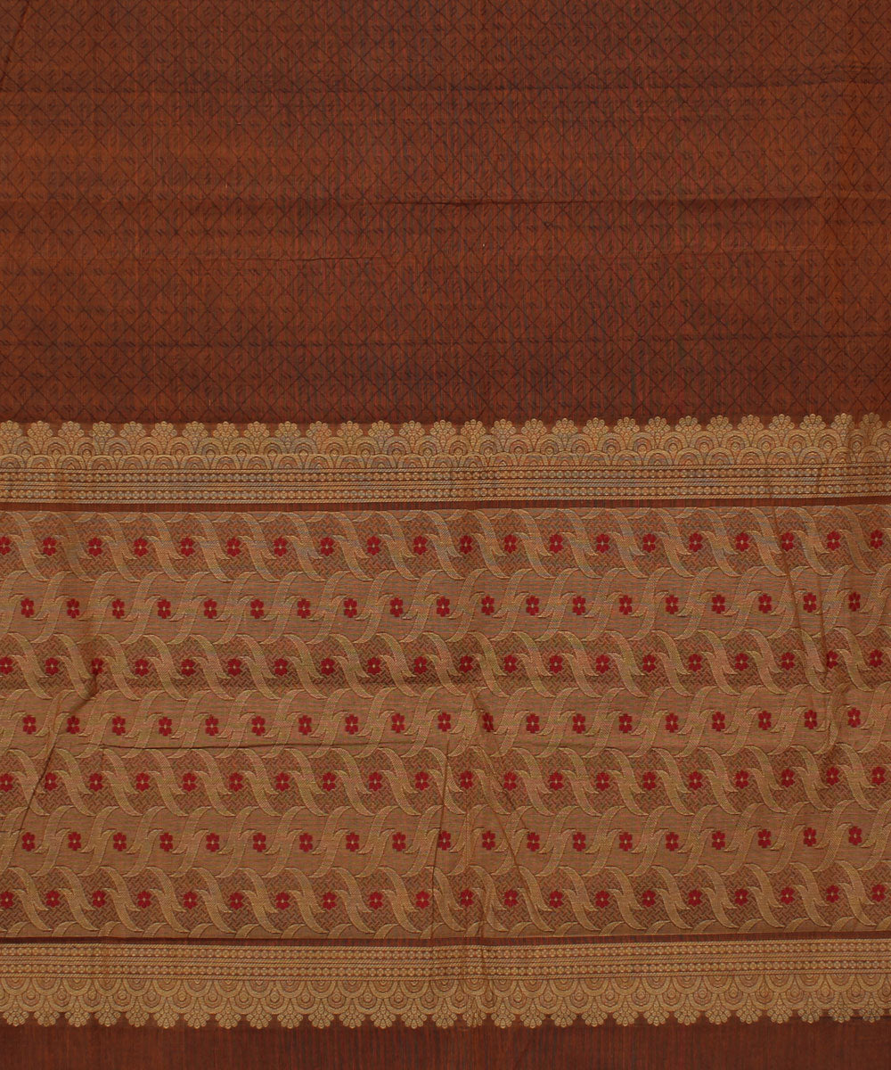 Brown Paramakudi Cotton Handwoven Saree