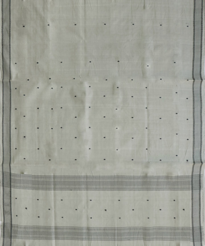 Pale grey handwoven cotton rajahmundry saree