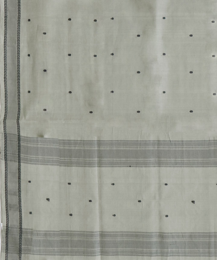 Pale grey handwoven cotton rajahmundry saree