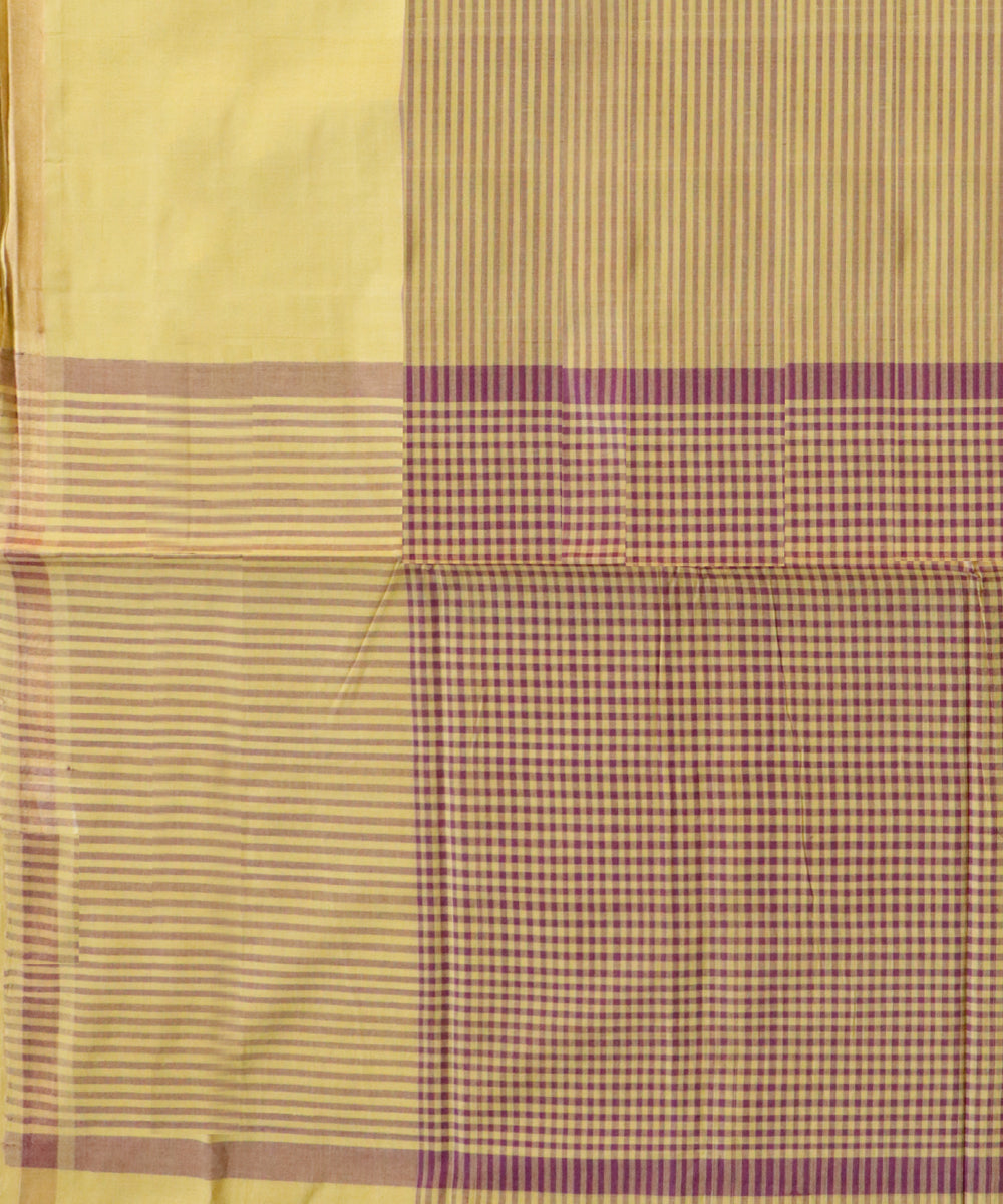 Pale yellow handwoven cotton rajahmundry saree