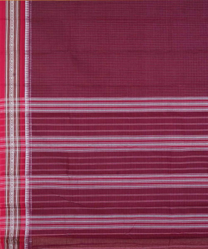Maroon handwoven cotton narayanpet saree