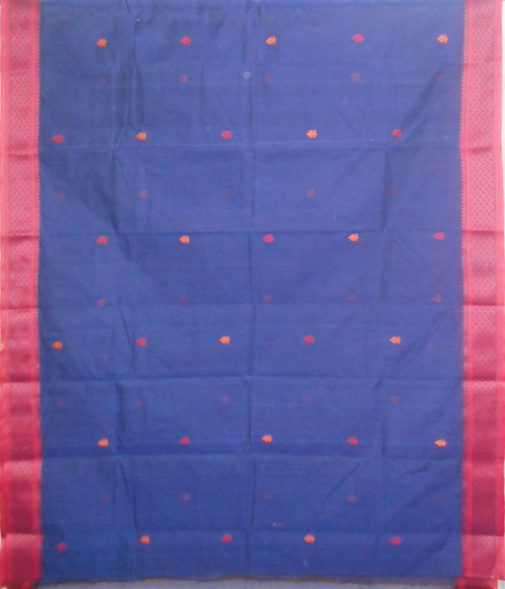 Bengal handloom navy blue tangail saree
