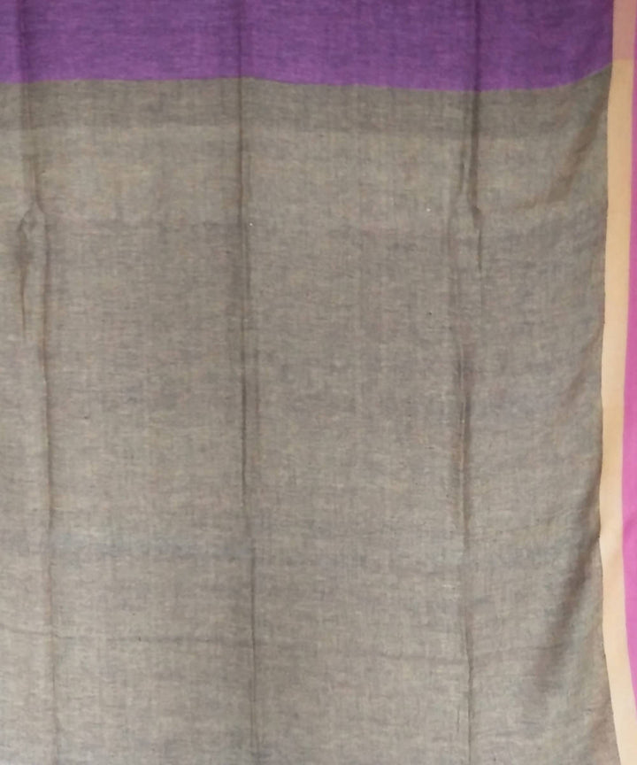 Light violet handwoven linen saree